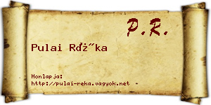 Pulai Réka névjegykártya